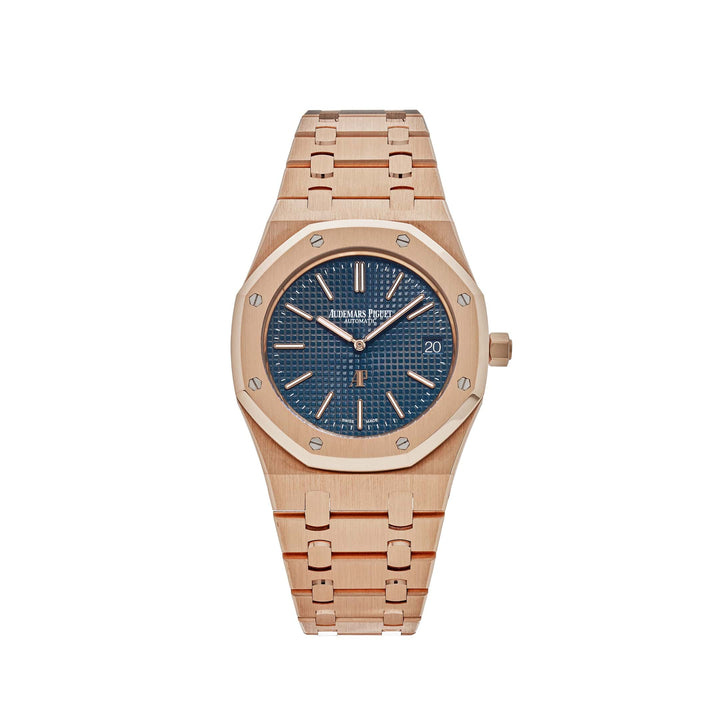 Audemars Piguet Royal Oak 15202OR.OO.1240OR.01 'Jumbo' Extra-Thin Rose Gold Blue Dial - View 13