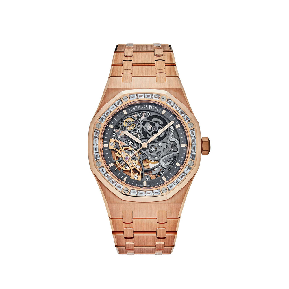 Audemars Piguet Royal Oak 15412OR.ZZ.1220OR.01 Double Balance Wheel Openworked Rose Gold Baguette Bezel (2021) - View 4