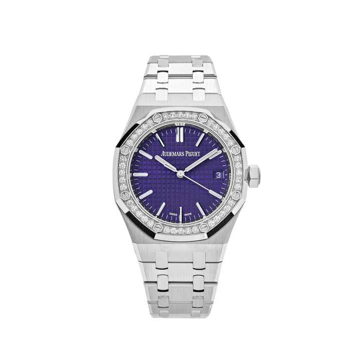 Audemars Piguet Royal Oak 15551BC.ZZ.1356BC.02 White Gold Purple Dial Diamond Bezel Special Edition (2023) - View 13