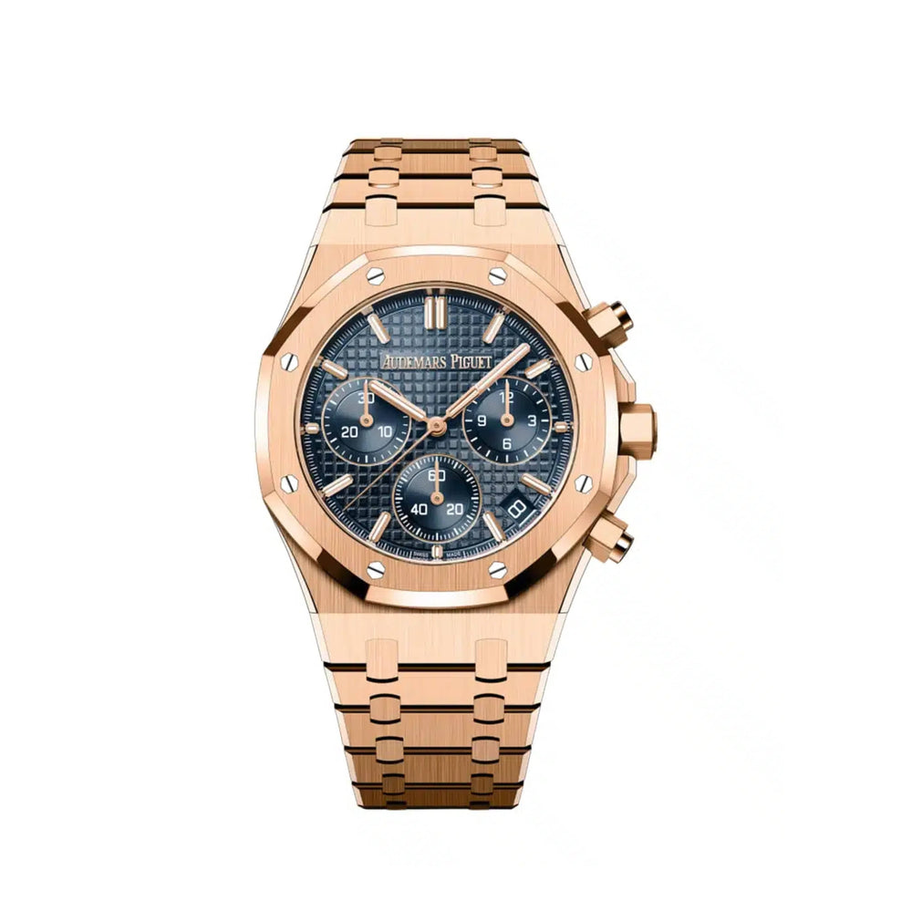 Audemars Piguet Royal Oak 26240OR.OO.1320OR.01 Selfwinding Chronograph '50th Anniversary' Rose Gold Blue Dial - View 2