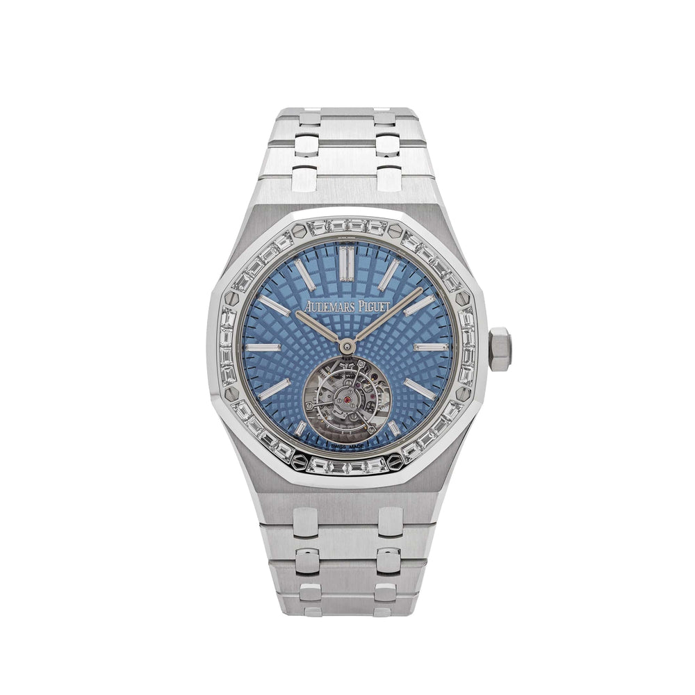 Audemars Piguet Royal Oak 26535PT.ZZ.1220PT.01 Selfwinding Flying Tourbillon Platinum Light Blue Dial - View 13