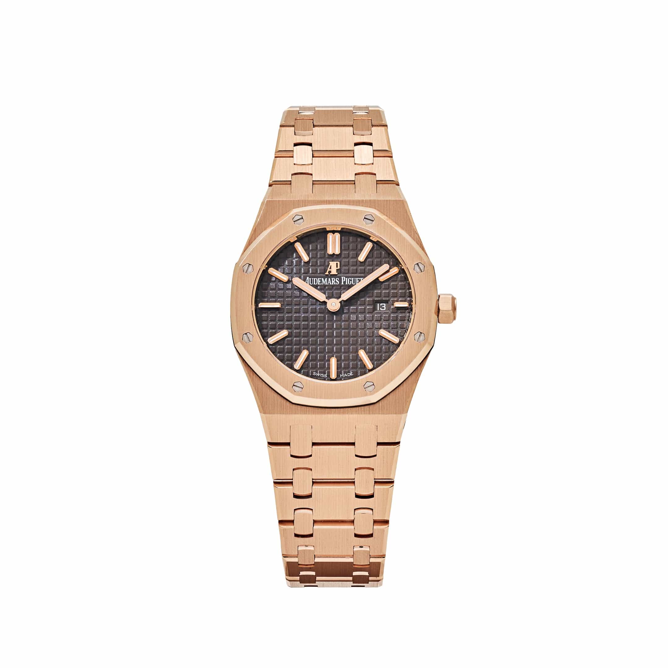 Audemars Piguet Royal Oak 67650OR.OO.1261OR.01 'Ladies' Rose Gold Brown Dial Quartz - View 13