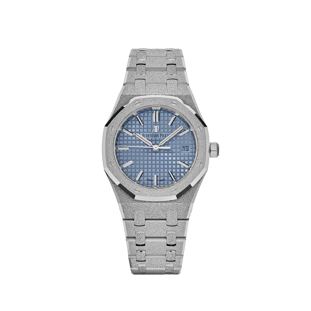 Audemars Piguet Royal Oak 77353BC.GG.1263BC.01 'Ladies' Selfwinding Frosted White Gold Light Blue Dial - View 12