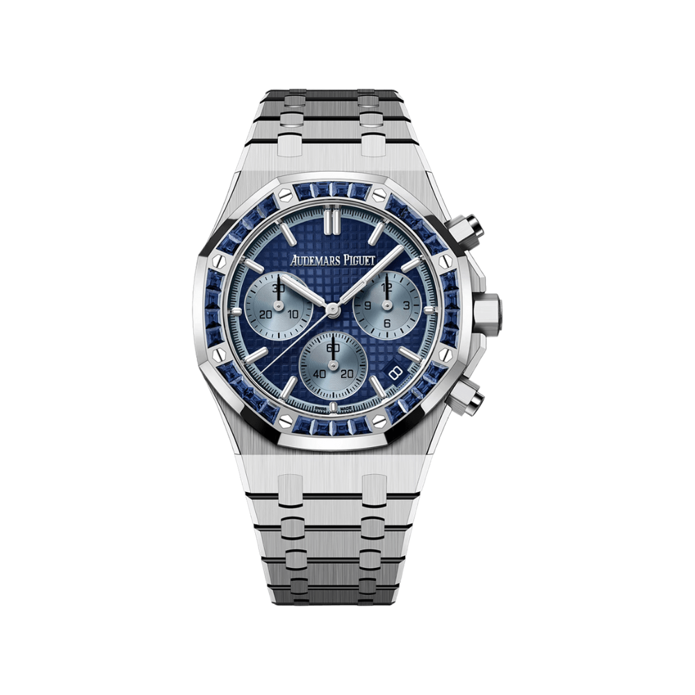 Audemars Piguet Royal Oak Chronograph 26240BC.SS.1320BC.01 White Gold Sapphire Bezel Blue Dial Japan Edition - View 3