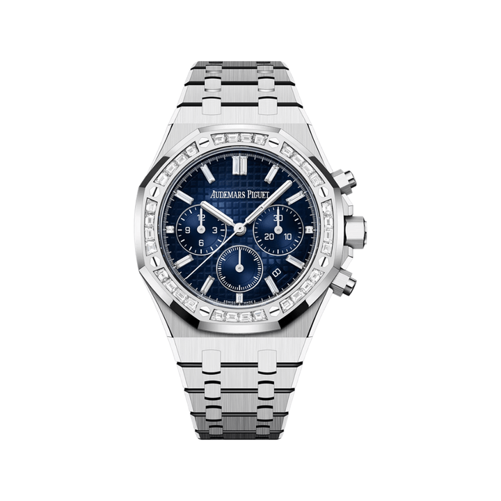 Audemars Piguet Royal Oak Chronograph 26715BC.ZZ.1356BC.01 White Gold Diamond Bezel Smoked-Blue Dial - View 3