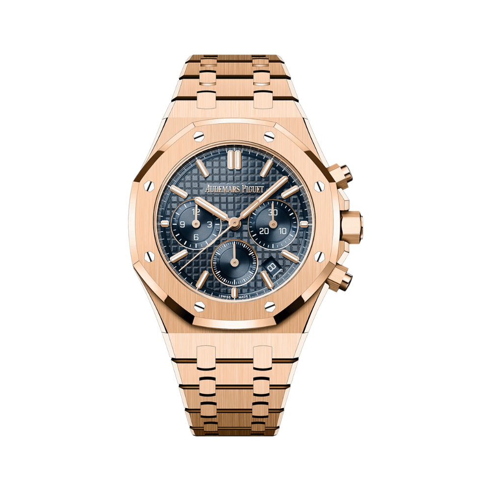 Audemars Piguet Royal Oak Chronograph 26715OR.OO.1356OR.01 Rose Gold Blue Dial - View 3