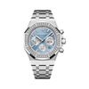 Audemars Piguet Royal Oak Chronograph 26715ST.ZZ.1356ST.01 Stainless Steel Diamond Bezel Light Blue Dial
