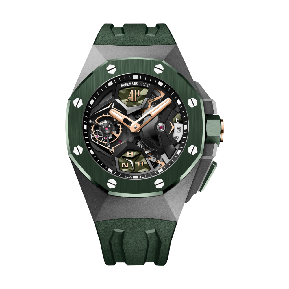 Audemars Piguet Royal Oak Concept 26589IO.OO.D056CA.01 Flying Tourbillon GMT Titanium Green Ceramic - View 2