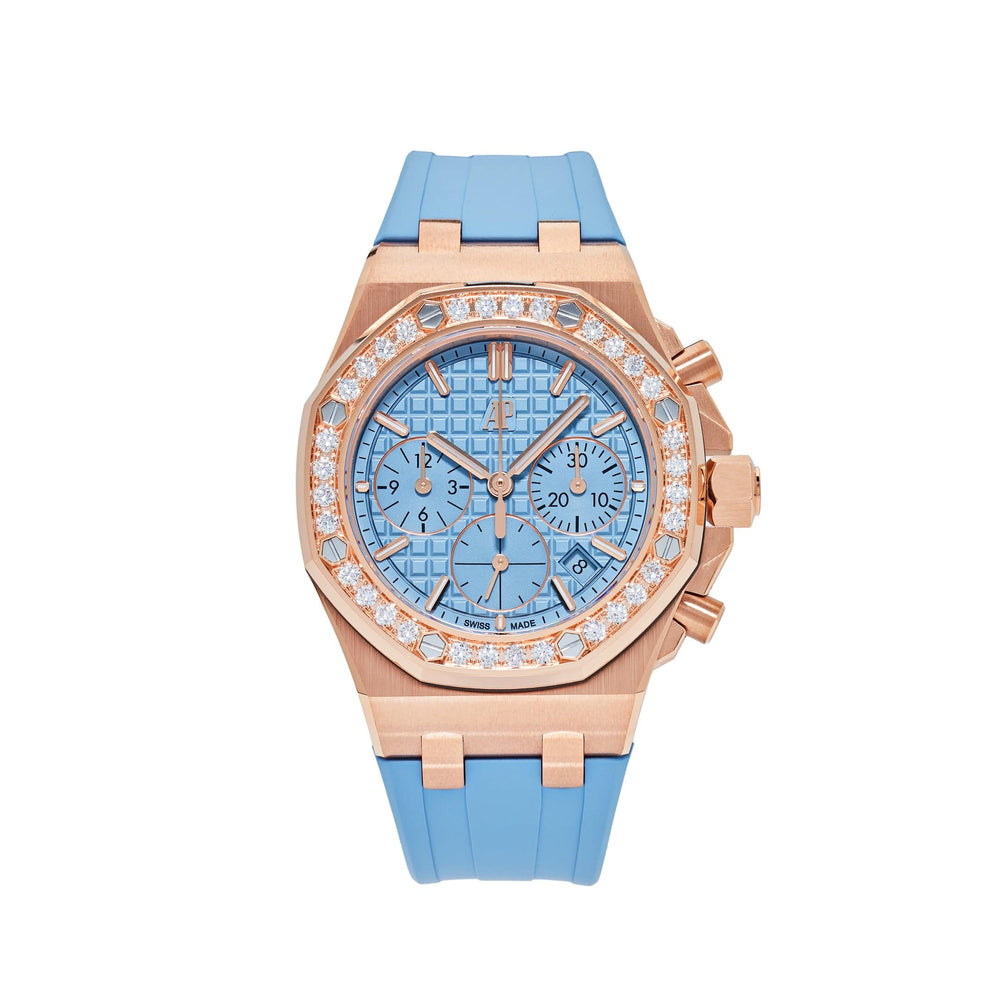 Audemars Piguet Royal Oak Offshore 26231OR.ZZ.A085CA.01 Chronograph Rose Gold Blue Dial Diamond Bezel (2023) - View 13