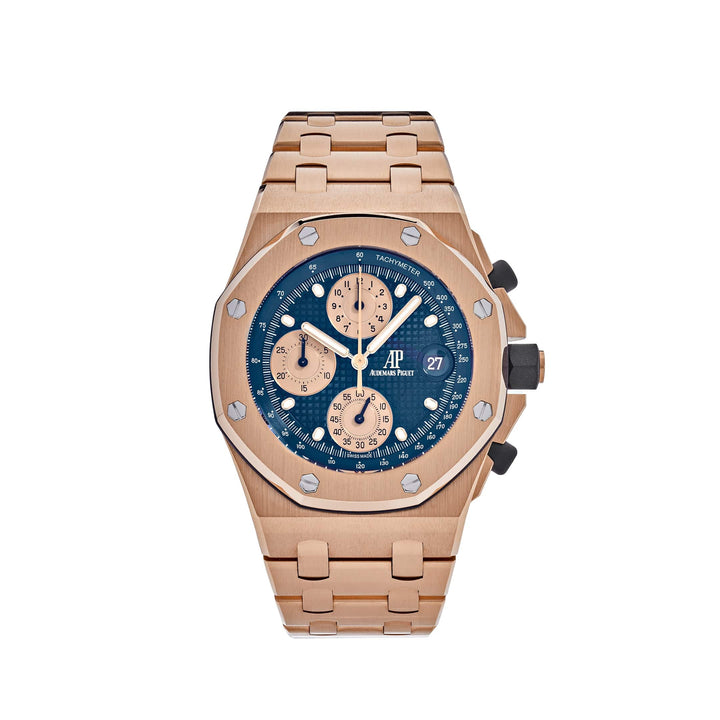 Audemars Piguet Royal Oak Offshore 26238OR.OO.2000OR.01 Chronograph 'Brick' Rose Gold Blue Dial - View 13
