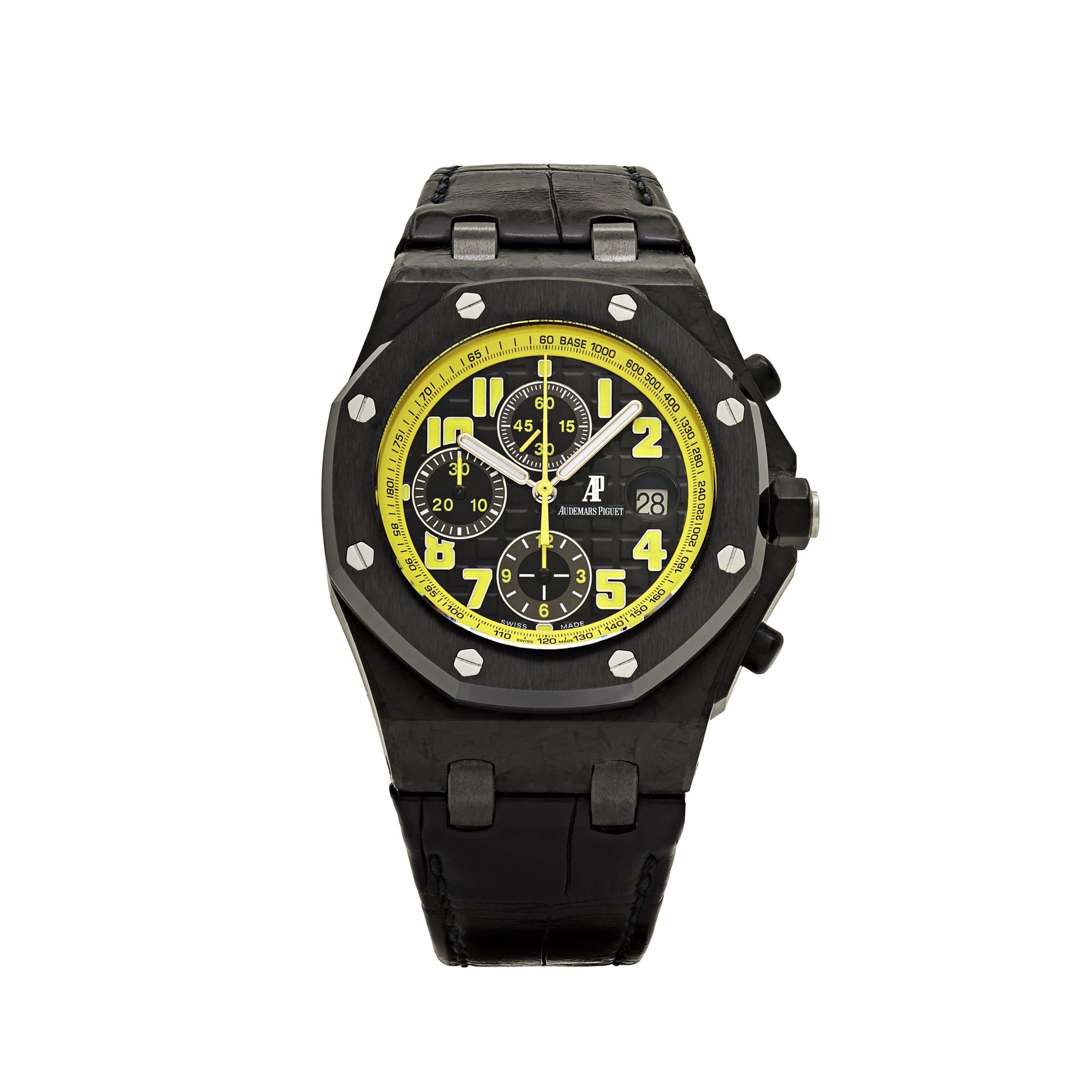 Audemars Piguet Royal Oak Offshore Chronograph 26176FO.OO.D101CR.02 'Bumble Bee' Carbon Black Dial Alligator (2011) - View 13