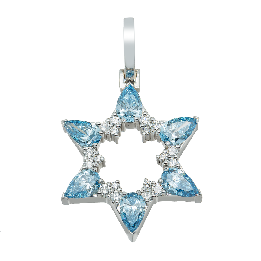 BLUE DIAMOND JEWISH STAR - View 2