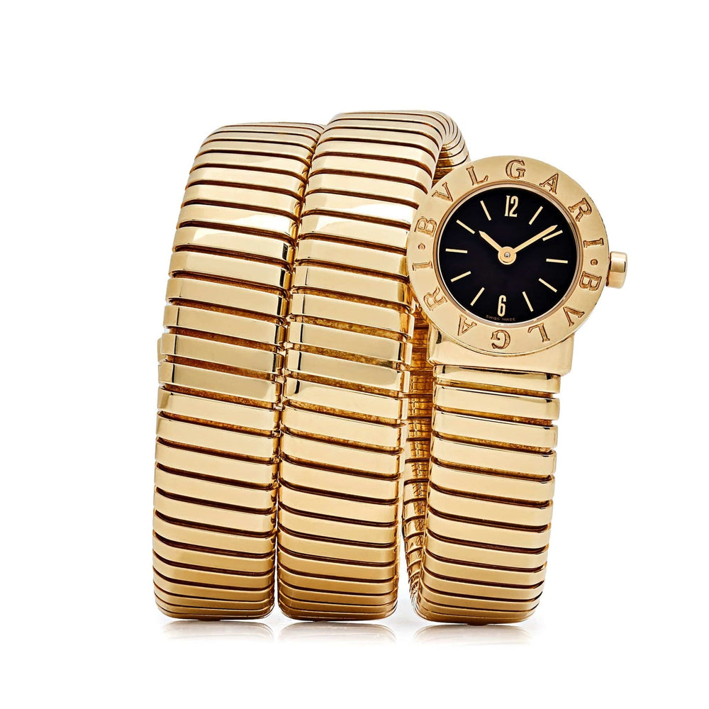 BVLGARI Tubogas BB191T 3 Row Yellow Gold Quartz - View 6