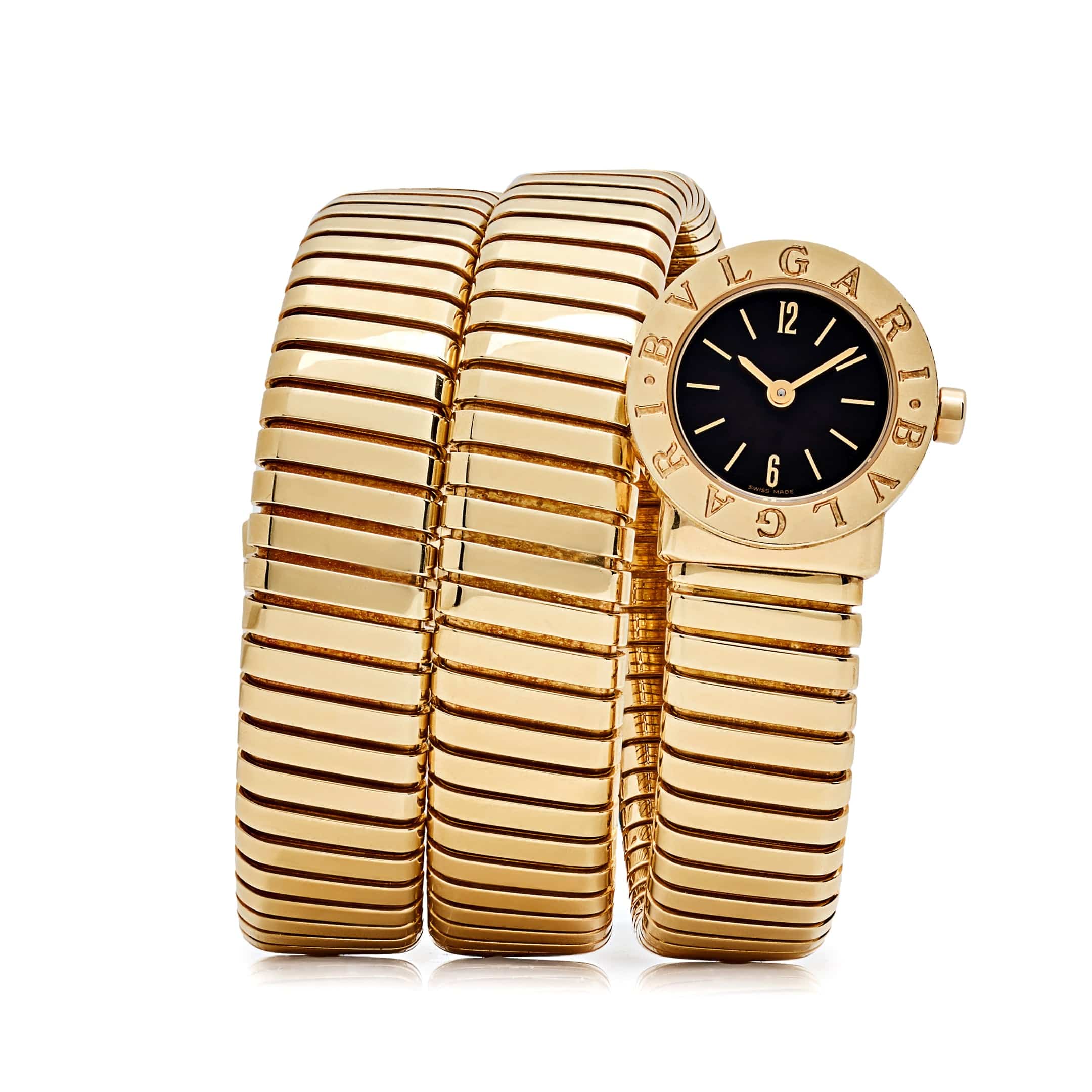 BVLGARI Tubogas BB191T 3 Row Yellow Gold Quartz - View 8