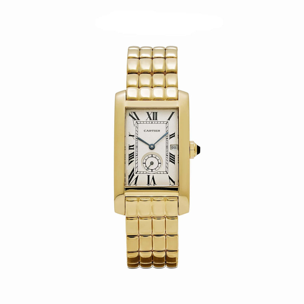 Cartier Tank Américaine W26001C9 'Ladies' Yellow Gold Ivory Dial Quartz (Vintage 1980s) - View 9