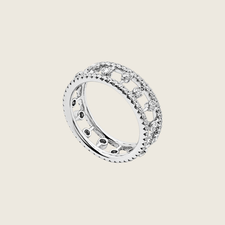 De Beers Dewdrop Band in White Gold - View 2