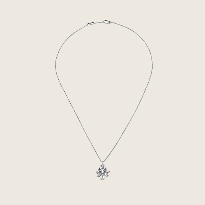Graff White Emerald Cut and Round Diamond Pendant Necklace - View 2