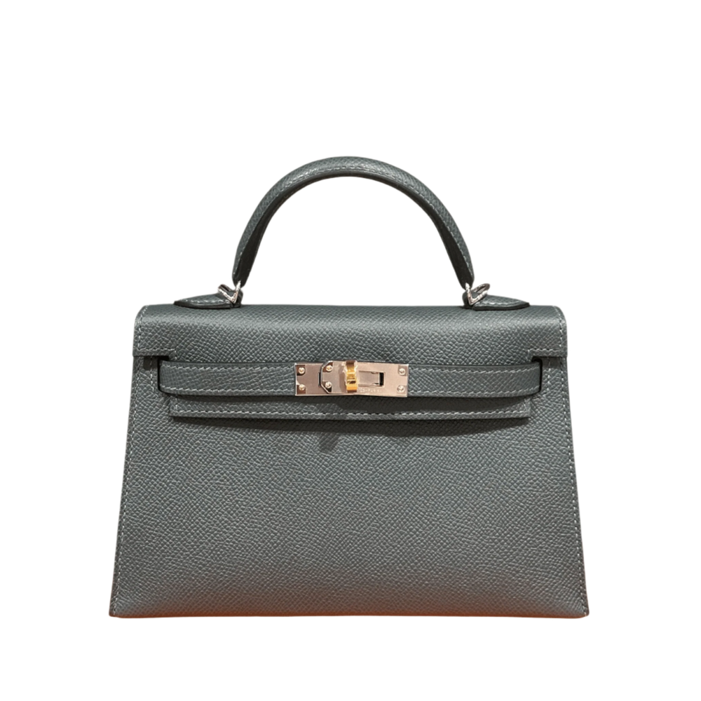 Hermès Kelly II Sellier 20 Mini Epsom Gris Misty Electrum Hardware - View 6