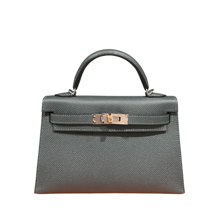 Hermès Kelly II Sellier 20 Mini Epsom Gris Misty Electrum Hardware - View 6