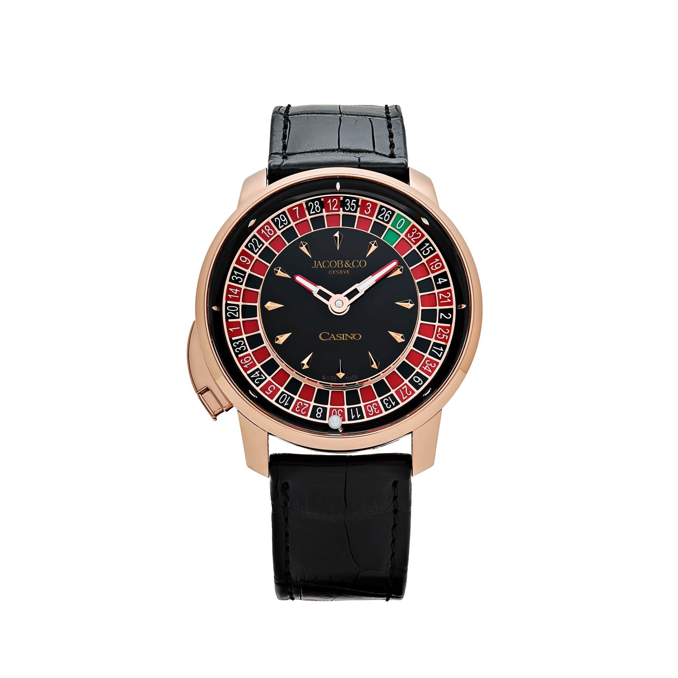 Jacob & Co. 'The Casino Tourbillon' CA100.40.AA.AA.ABALA Rose Gold Black Onyx Dial Limited Edition - View 13