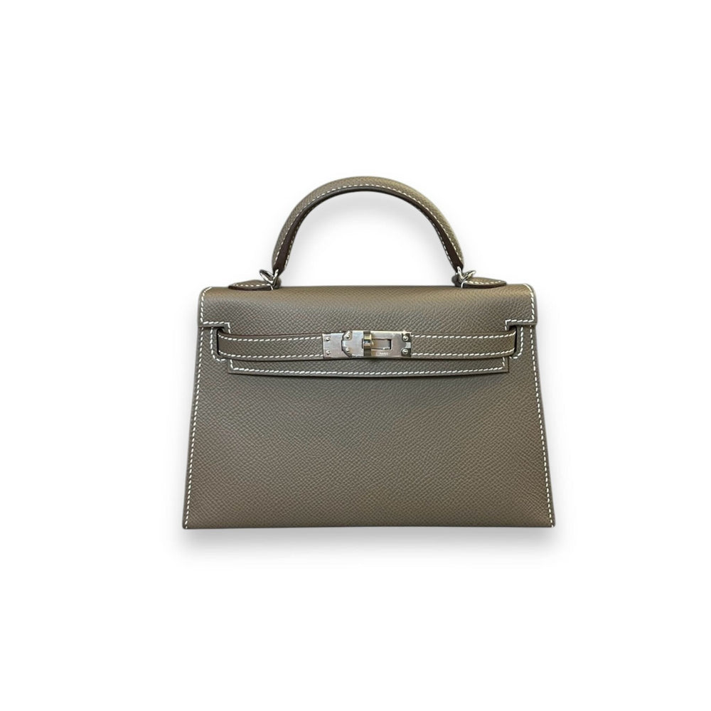 Kelly II Sellier Mini 20 Epsom Etoupe Palladium Hardware - View 5