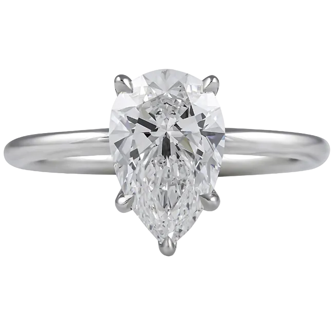 Pear Cut Diamond Solitaire Ring