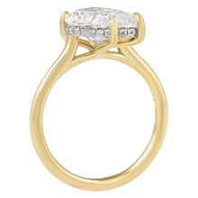 Pear Diamond Cut Two Tone Solitaire Ring