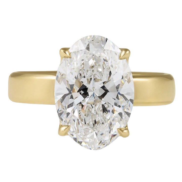 Oval Lotus Prong Diamond Cigar Band