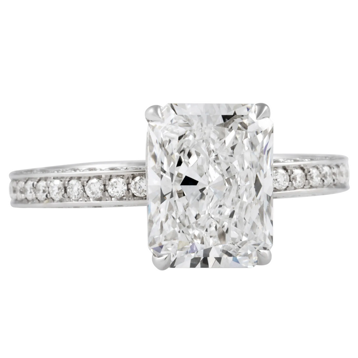 Radiant Cut Diamond Bright Cut Pavé