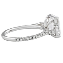 Emerald Cut Pavé Three-Stone Diamond