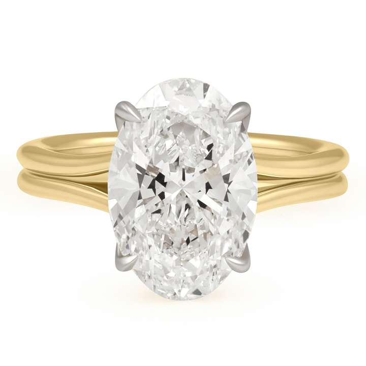 Oval Diamond Double Band Ring
