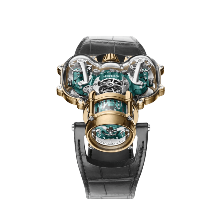 MB&F 91.SYL.GR Horological Machine No.9 'Flow' Sapphire Vision Yellow Gold Green Dial Limited Edition - View 2