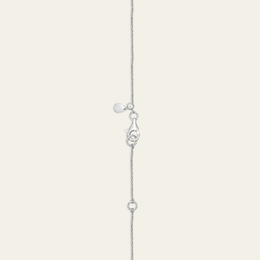 Diamond Forget-Me-Knot Pendant Necklace in White Gold - View 2