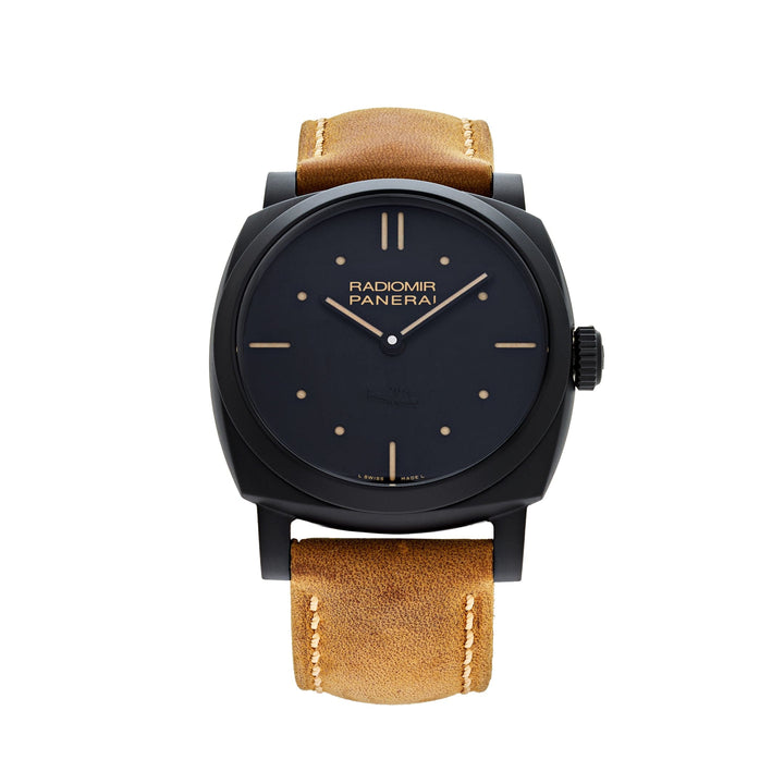 Panerai Radiomir 1940 3 Days Black Ceramic Scamosciato Strap PAM00577 - View 4