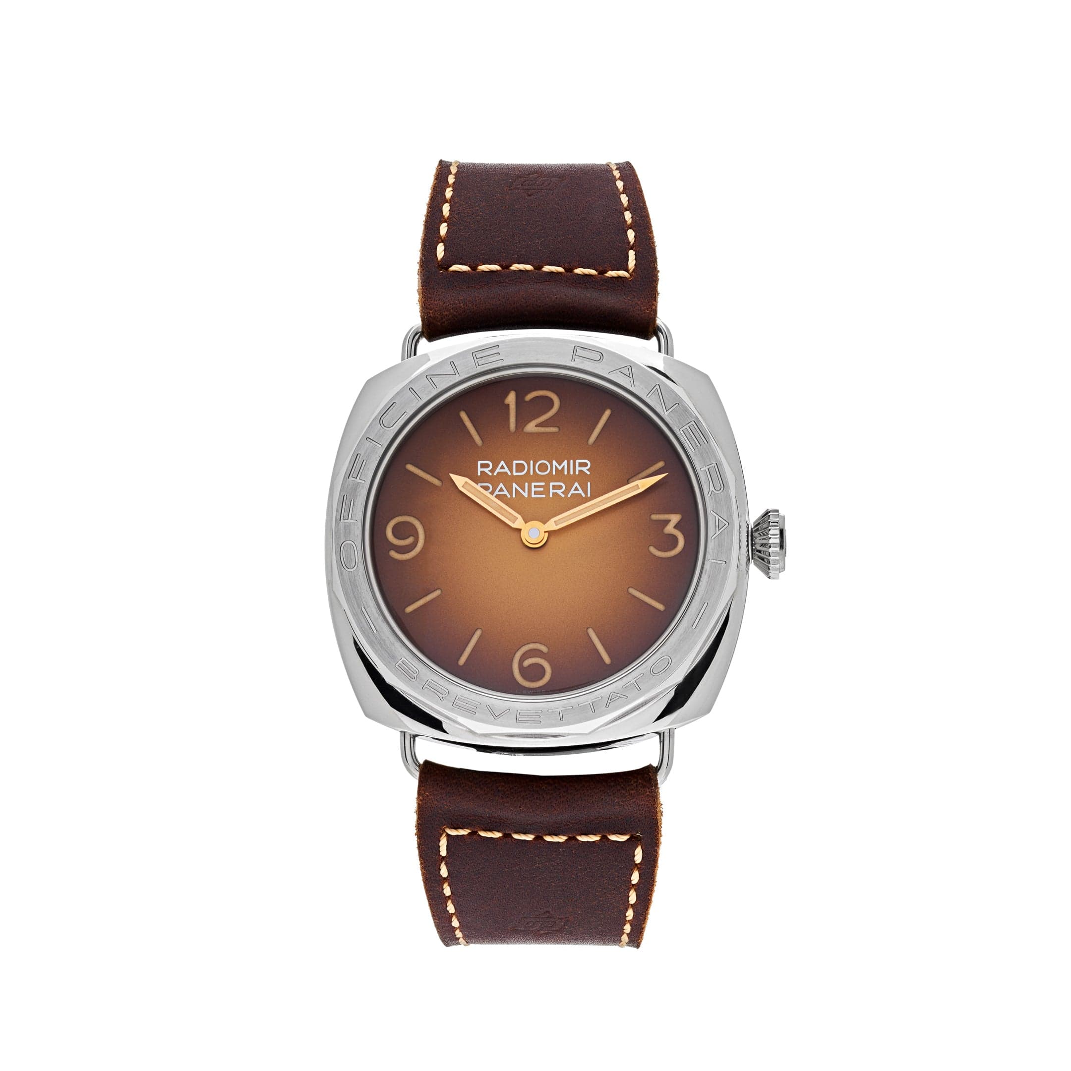 Panerai Radiomir 3 Days Acciaio Stainless Steel Brown Dial PAM00687 - View 4