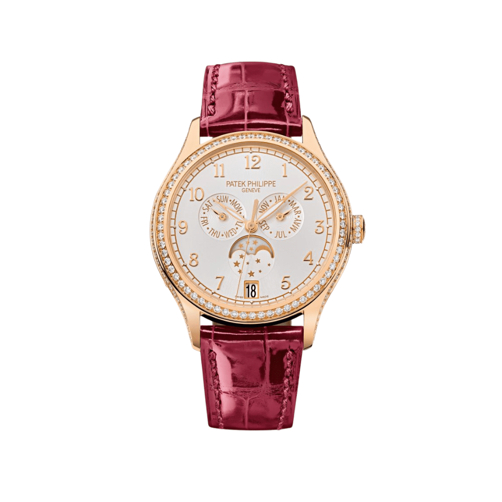 Patek Philippe Complications 4947R-001 Annual Calendar Moon Phases Rose Gold Diamond Bezel White Dial (2024) - View 3