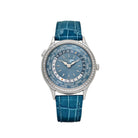 Patek Philippe Complications 7130G-016 Ladies World Time l White Gold Gray-Blue Dial lDiamond Bezel (2024) - View 7