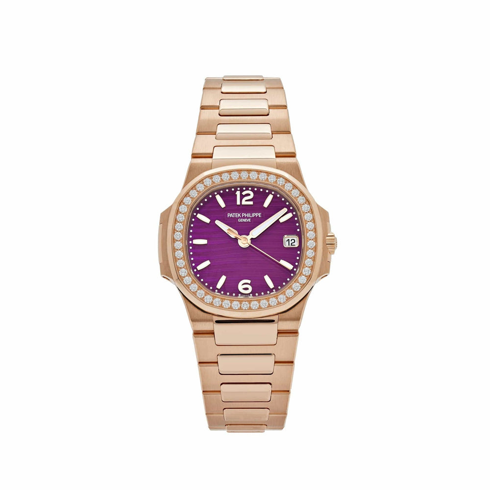 Patek Philippe Nautilus 7010/1R-013 'Ladies' Quartz Rose Gold Purple Diamond Bezel (2024) - View 8