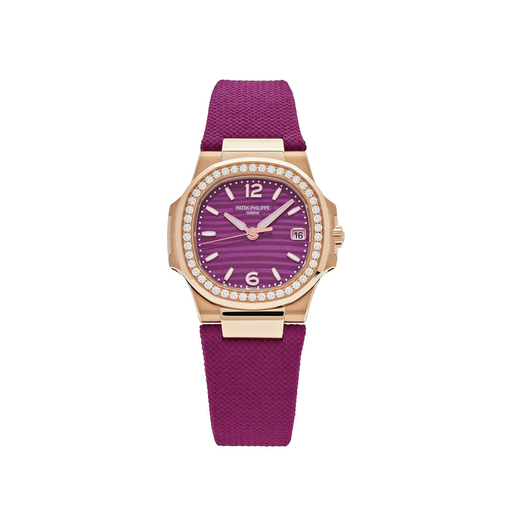 Patek Philippe Nautilus 7010R-013 'Ladies' Rose Gold Purple Dial Diamond Bezel (2024) - View 8
