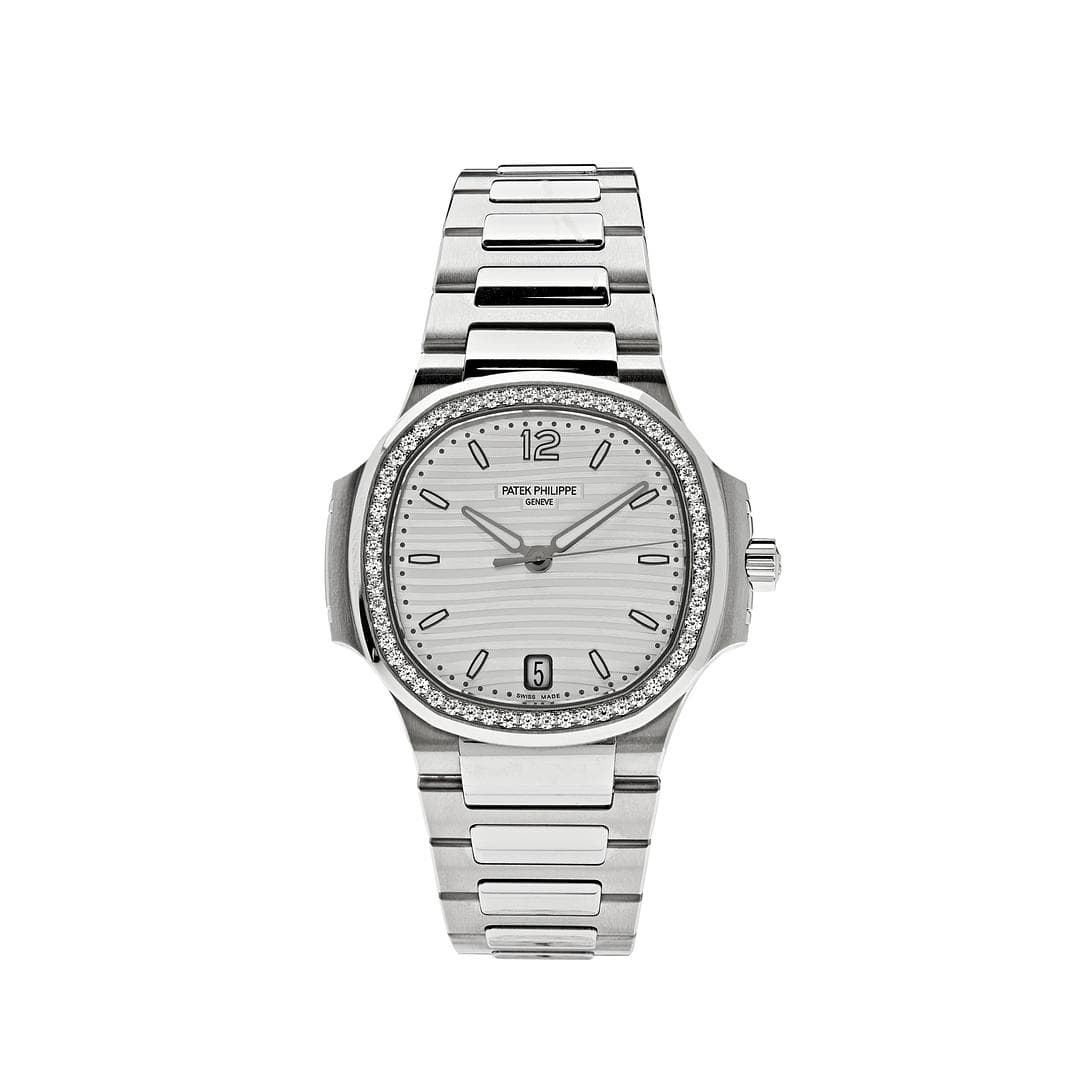 Patek Philippe Nautilus 7118/1200A-010 'Ladies' Stainless Steel Silver Dial Diamond Bezel (2024) - View 6