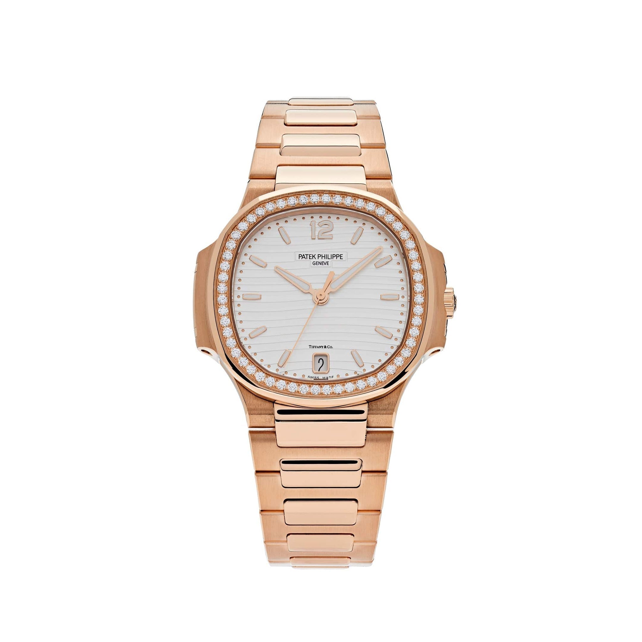 Patek Philippe Nautilus 7118/1200R-001 'Ladies Automatic Tiffany & Co.' Rose Gold Diamond Bezel - View 3