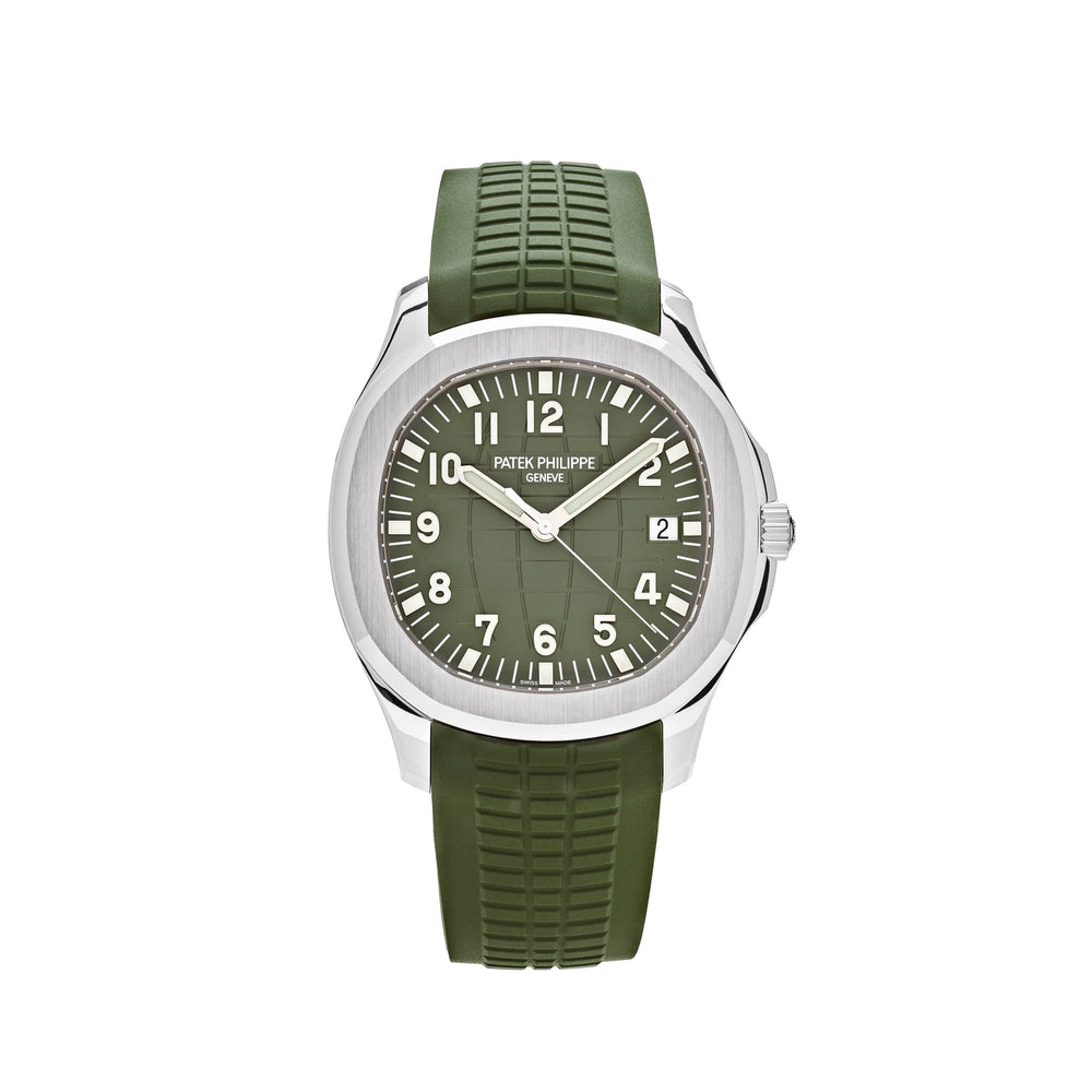 Patek Philippe Aquanaut 5168G-010 'Jumbo' White Gold Khaki Green (2023) - View 13