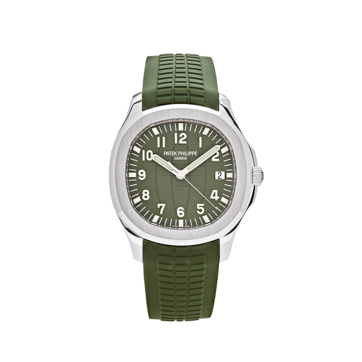 Patek Philippe Aquanaut 5168G-010 'Jumbo' White Gold Khaki Green (2023) - View 13