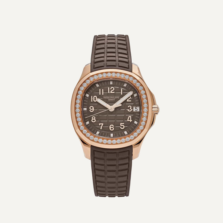 Patek Philippe Aquanaut 5268/200R-010 Rose Gold Taupe Brown Dial Diamond Bezel - View 6