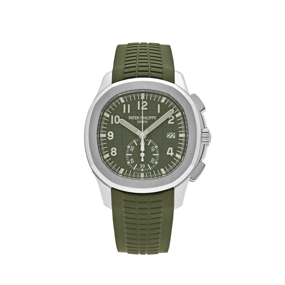 Patek Philippe Aquanaut 5968G-010 Chronograph White Gold Khaki Green Dial Uncut (2024) - View 13