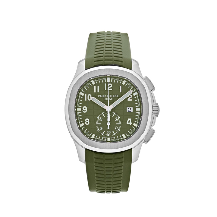 Patek Philippe Aquanaut 5968G-010 Chronograph White Gold Khaki Green Dial (2022) - View 6