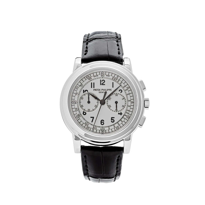 Patek Philippe Complications 5070G-001 Annual Calendar Chronograph White Gold Silver Dial (2007) - View 13