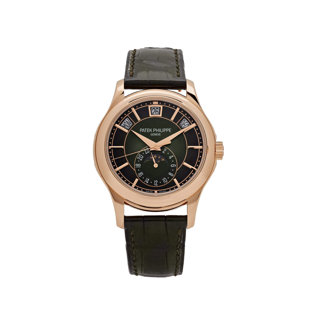 Patek Philippe Complications 5205R-011 Annual Calendar Moon Phases Rose Gold Green Dial (2022) - View 13