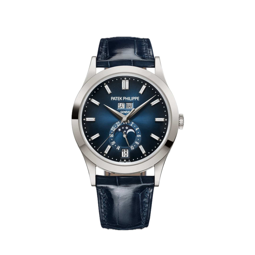 Patek Philippe Complications 5396G-017 Annual Calendar Moon Phases White Gold Blue Dial (2024) - View 3