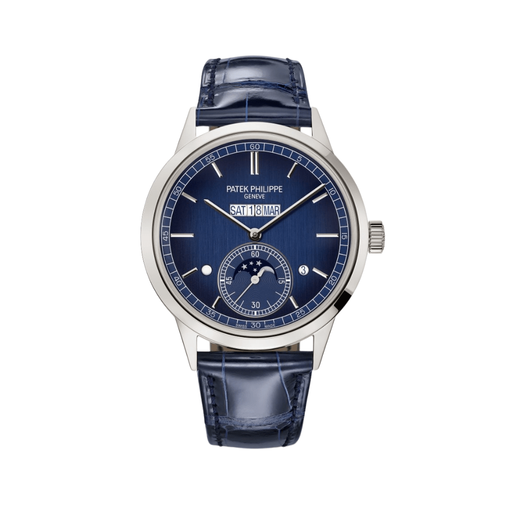 Patek Philippe Grand Complications 5236P-001 In-Line Perpetual Calendar Platinum Blue Dial - View 8